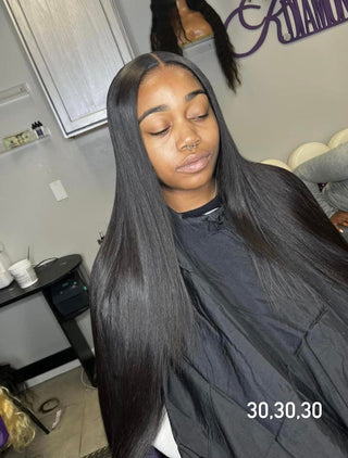 3 Straight Bundles+ 5X5 HD Closure/ Lux Mink